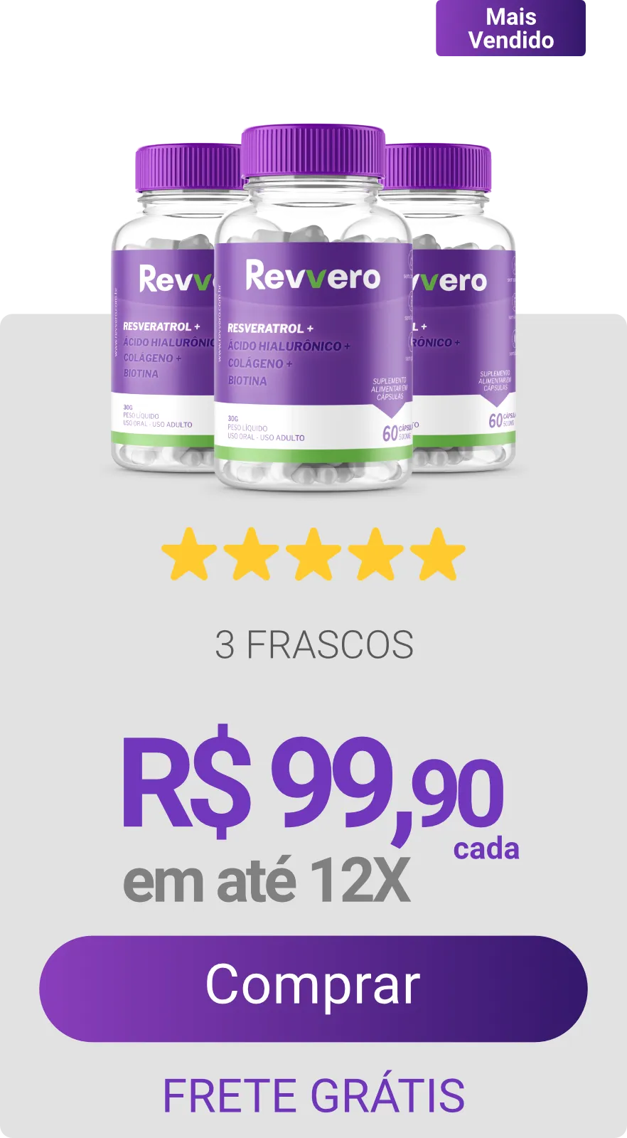 3 frascos novo