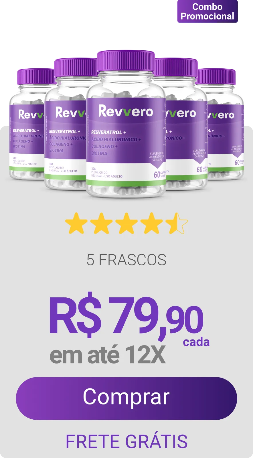 5 frascos novo